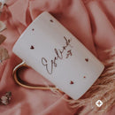 Caneca Elegance Alça Cromada Dourada 400ml