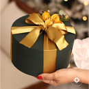 Caixa cartonada redonda verde