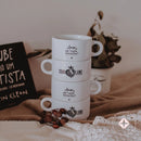 Kit 4 xícaras com torre inox